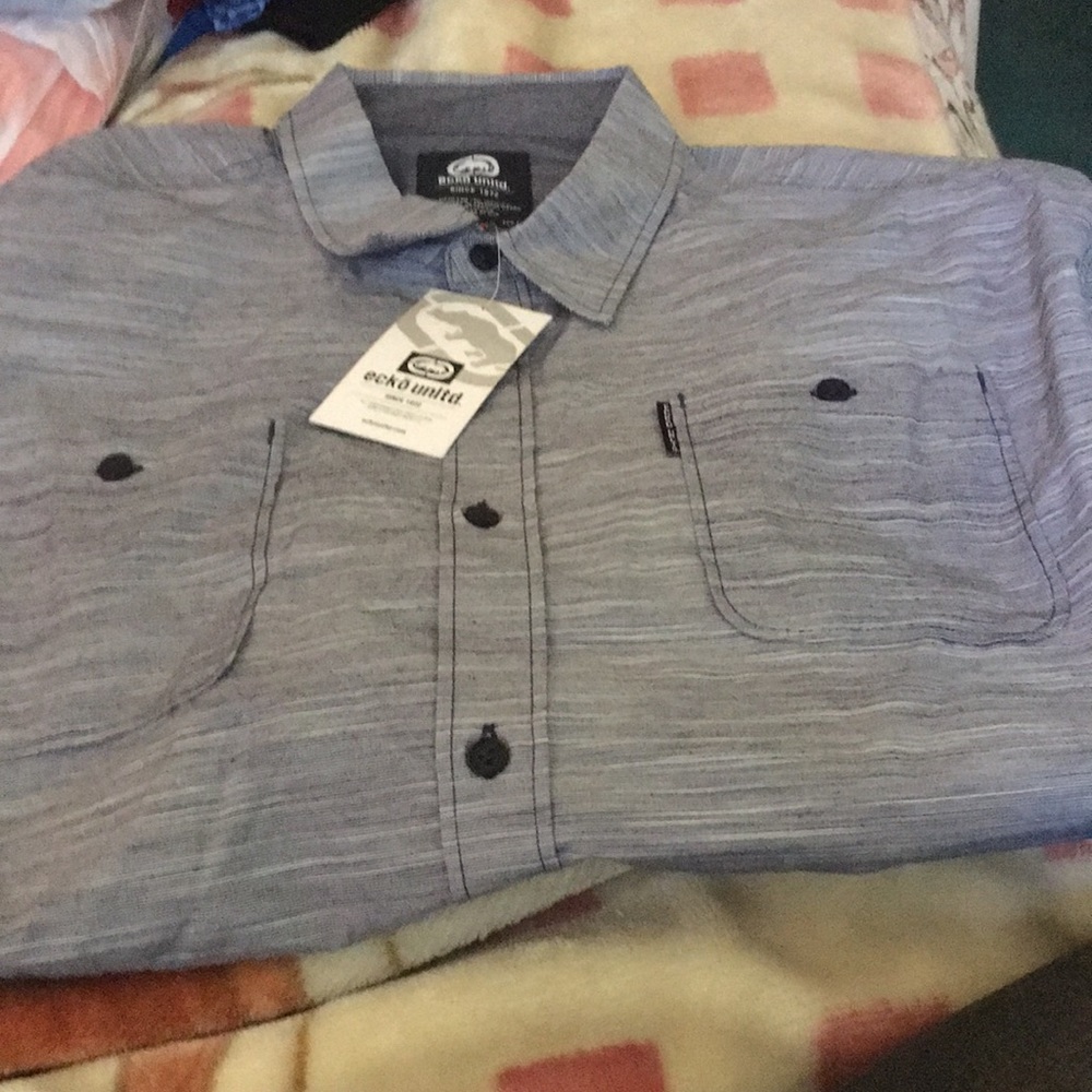 NWT sz 2xl shirt by ecko unltd gray shirt sleeve